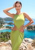 Draped Backless Maxi Dress Green