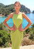 Draped Backless Maxi Dress Green