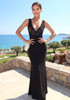 Lace Insert Bustier Maxi Dress Black