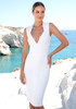 Sweetheart Neckline Midi Dress White