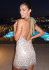 Halter Mesh Sequin Dress Green
