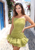 Draped Ruffle Dress Green