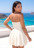 Strapless Lace Bubble Dress Yellow