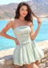 Strapless Lace Bubble Dress Green
