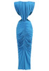 Draped Cut Out Detail Maxi Dress Blue