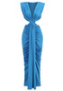Draped Cut Out Detail Maxi Dress Blue
