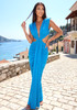 Draped Cut Out Detail Maxi Dress Blue