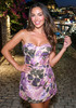Strapless Floral Sequin Corset Dress Lavender