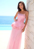 Floral Detail A Line Maxi Dress Pink