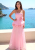 Floral Detail A Line Maxi Dress Pink