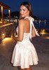 Halter Crystal Sequin A Line Dress Ivory