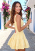 Front Button Detail A Line Dress Yellow