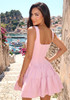Front Button Detail A Line Dress Pink