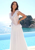 Feather Lace A Line Maxi Dress White