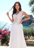 Feather Lace A Line Maxi Dress White