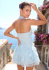 Halter Butterfly Detail Lace Dress Blue