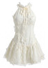 Halter Butterfly Detail Lace Dress Ivory