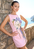 Floral Detail A Line Dress Pink