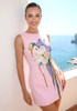 Floral Detail A Line Dress Pink