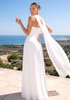 Strapless Embellished Bustier A Line Maxi Dress White