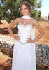Strapless Embellished Bustier A Line Maxi Dress White