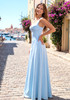 Bustier A Line Corset Maxi Dress Blue