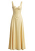 Bustier A Line Corset Maxi Dress Yellow