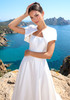 Short Sleeve A Line Maxi Dress White