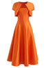 Short Sleeve A Line Maxi Dress Orange