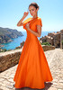 Short Sleeve A Line Maxi Dress Orange