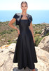 Short Sleeve A Line Maxi Dress Black