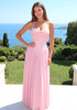 Halter Lace Corset A Line Maxi Dress Pink