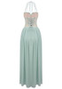 Halter Lace Corset A Line Maxi Dress Green