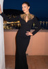 Long Sleeve Embellished Maxi Dress Black