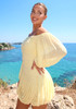 Draped Bardot Dress Yellow