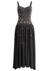 Crystal Embellished A Line Maxi Dress Black