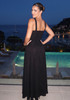 Crystal Embellished A Line Maxi Dress Black