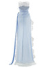Strapless Lace Insert Maxi Dress Blue White