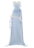 Strapless Lace Insert Maxi Dress Blue White