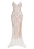 Strapless Lace Corset Two Piece Maxi Dress White