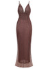 Structured Bustier Maxi Dress Brown