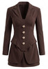 Long Sleeve Structured Bustier Dress Brown