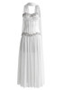Strapless Crystal Bustier A Line Maxi Dress White