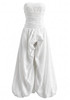 Strapless Pearl Bubble Maxi Dress White