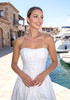 Strapless Pearl Bubble Maxi Dress White
