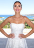 Strapless Pearl Bubble Maxi Dress White