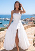 Strapless Pearl Bubble Maxi Dress White
