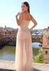 Strapless Embellished Mesh A Line Maxi Dress Nude