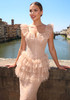 Ruffle Lace Maxi Dress Peach Nude