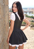 Short Sleeve Bow Detail A Line Dress Black